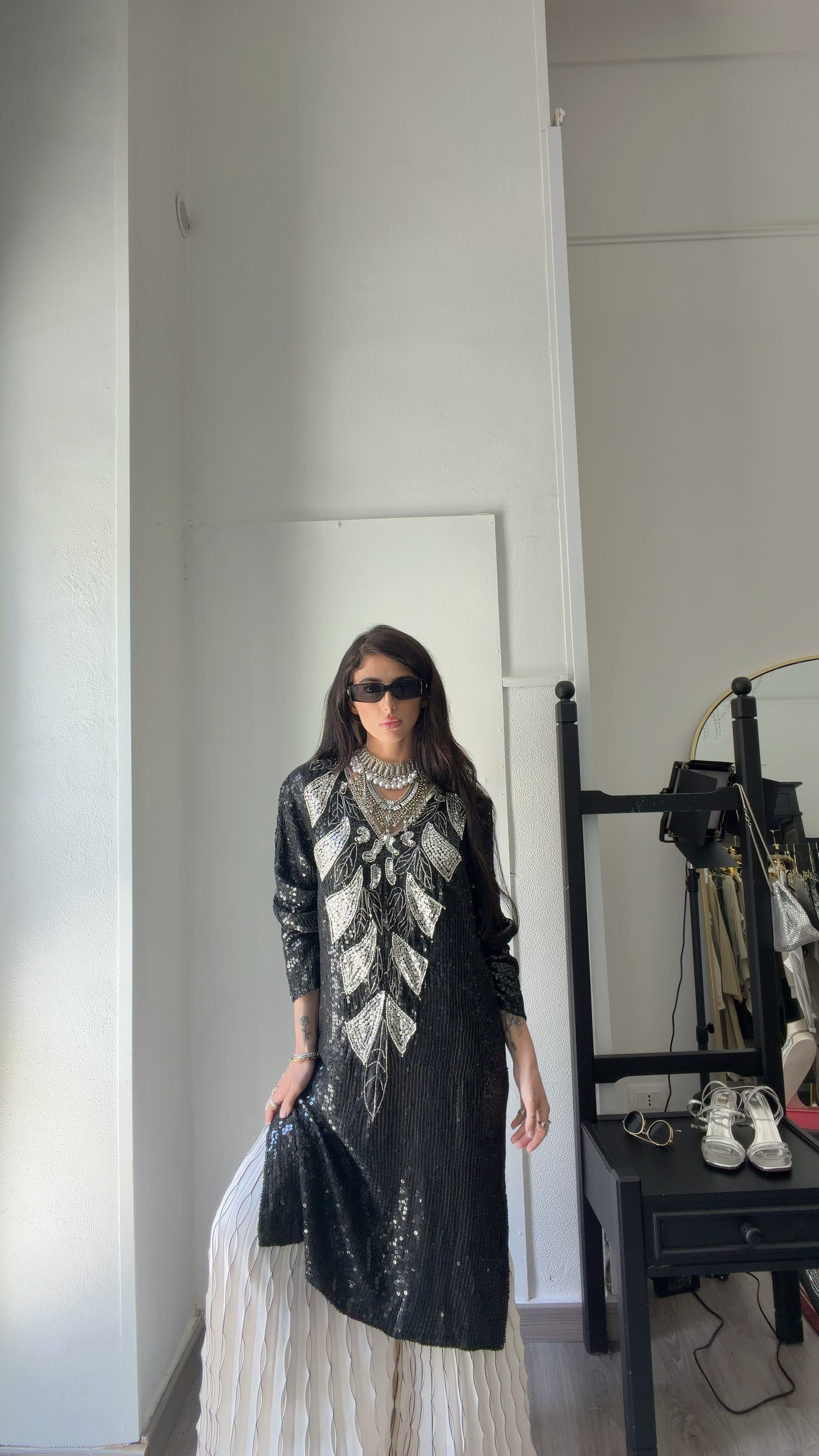NOIR MIRAGE — Vintage Handmade Dress