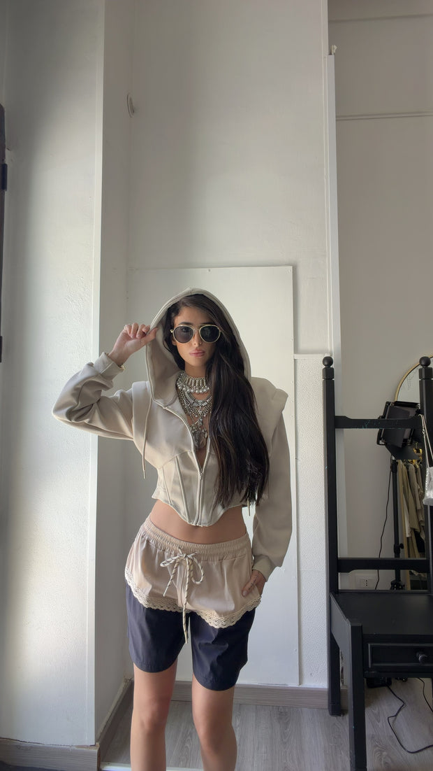 DUST LOUNGE — Layered Lace Shorts