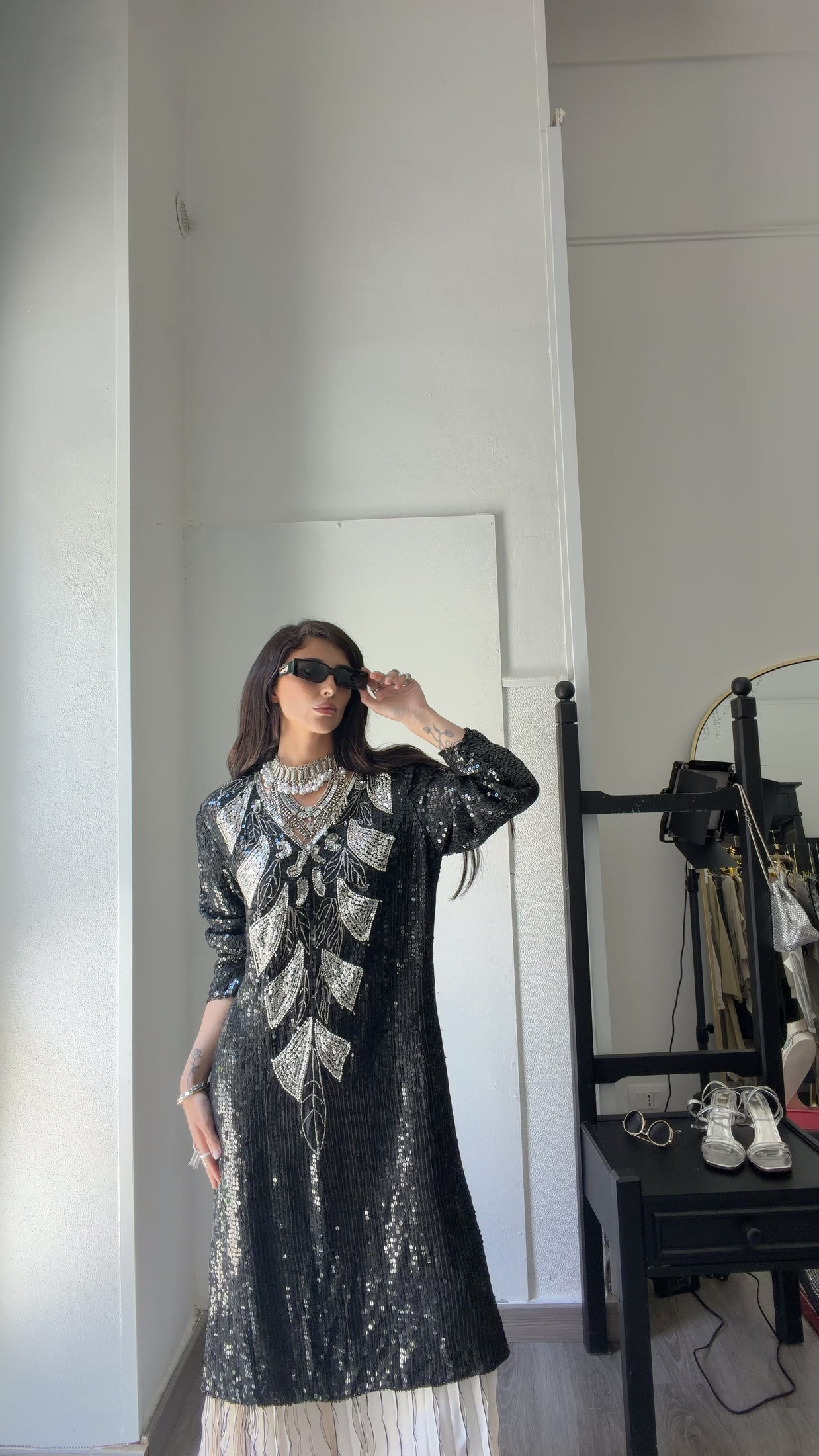 NOIR MIRAGE — Vintage Handmade Dress