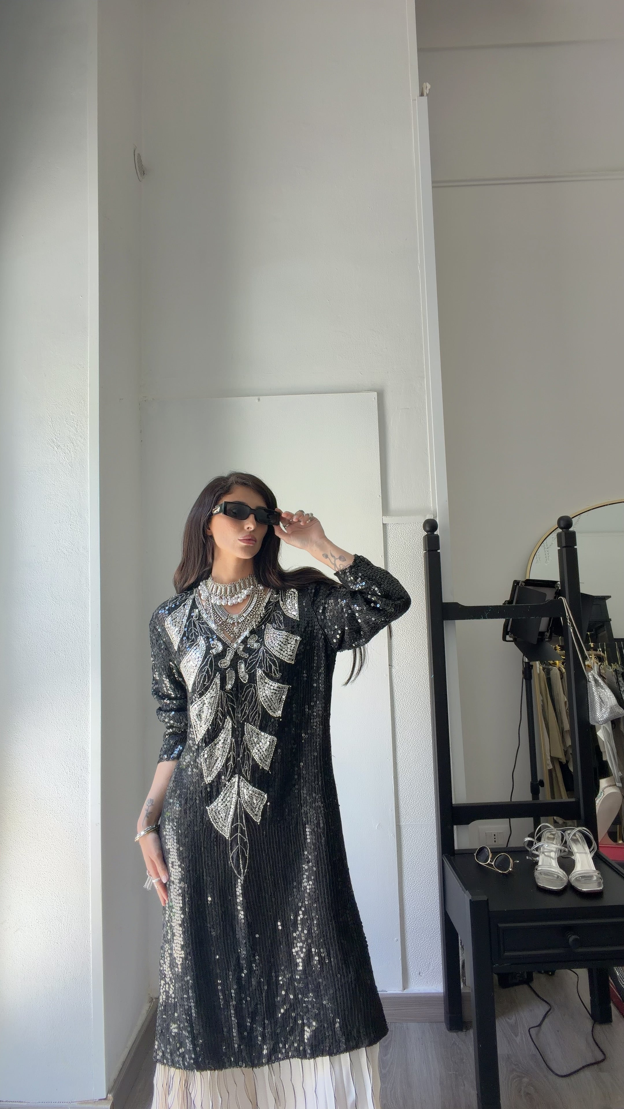 NOIR MIRAGE — Vintage Handmade Dress