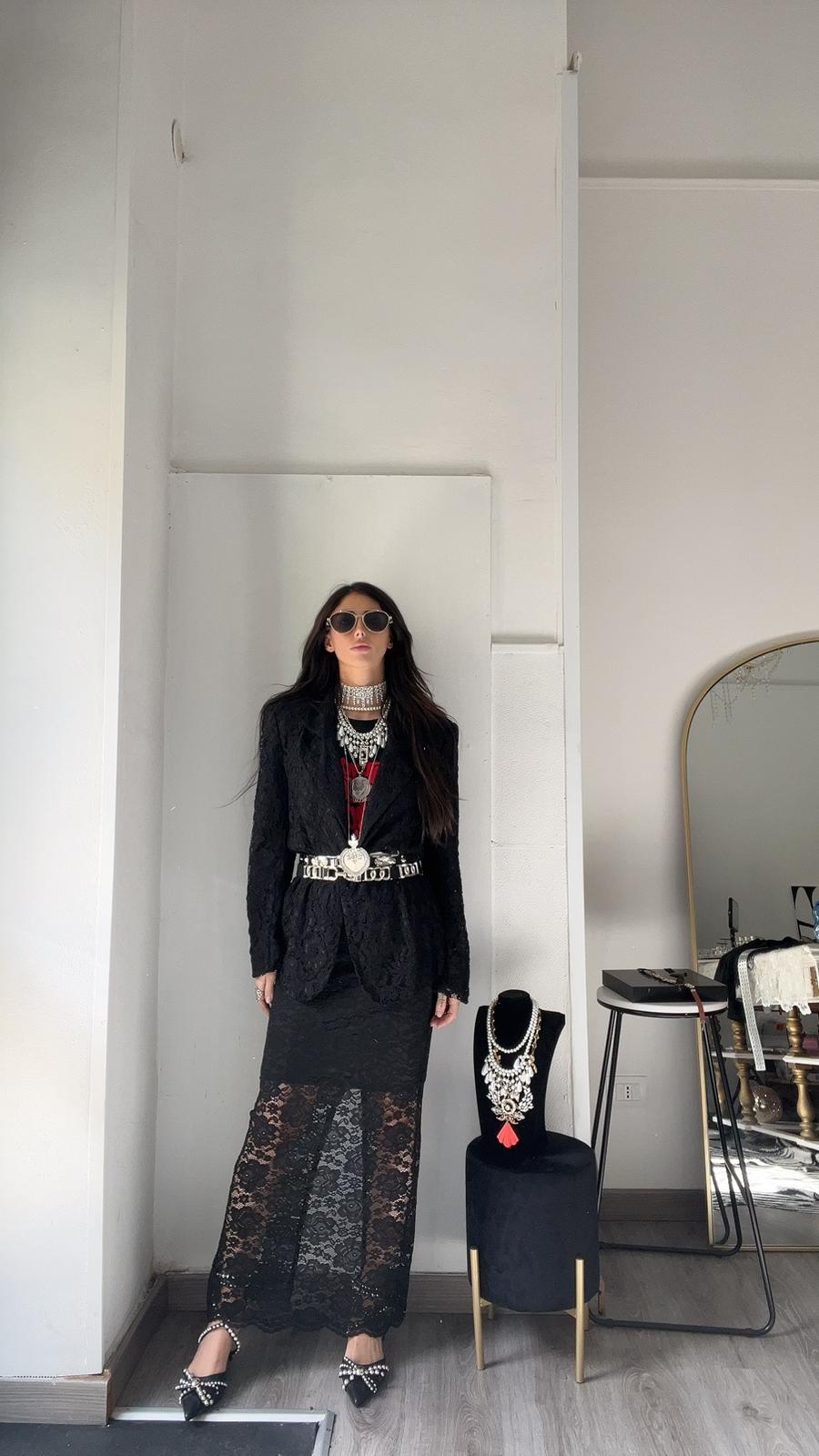 COORDINATO PIZZO NERO