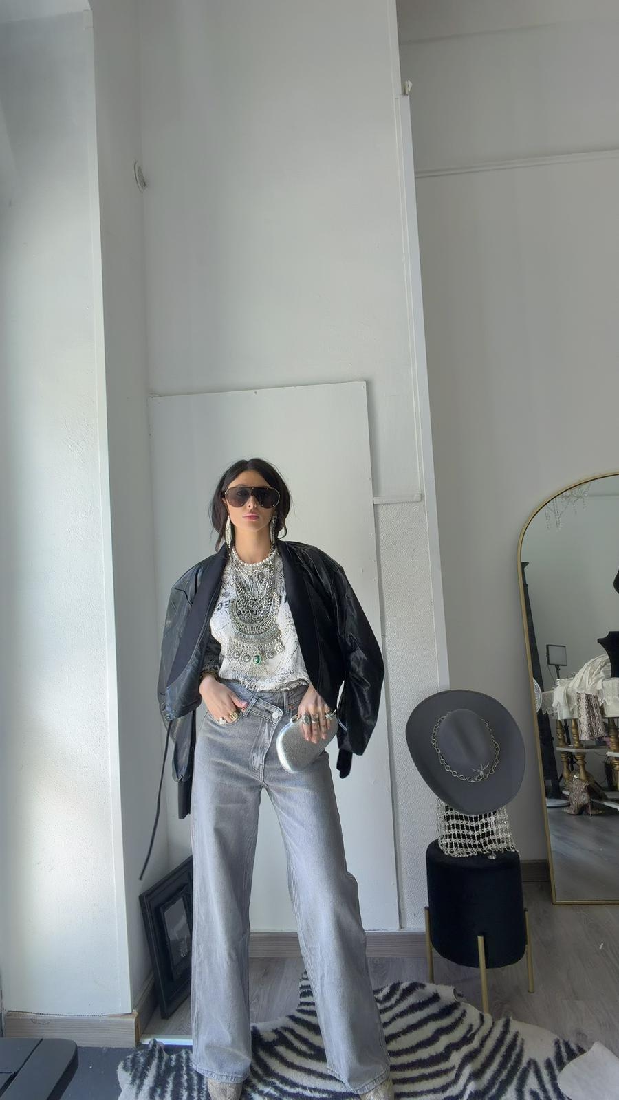 JEANS GRIGIO BOTTON