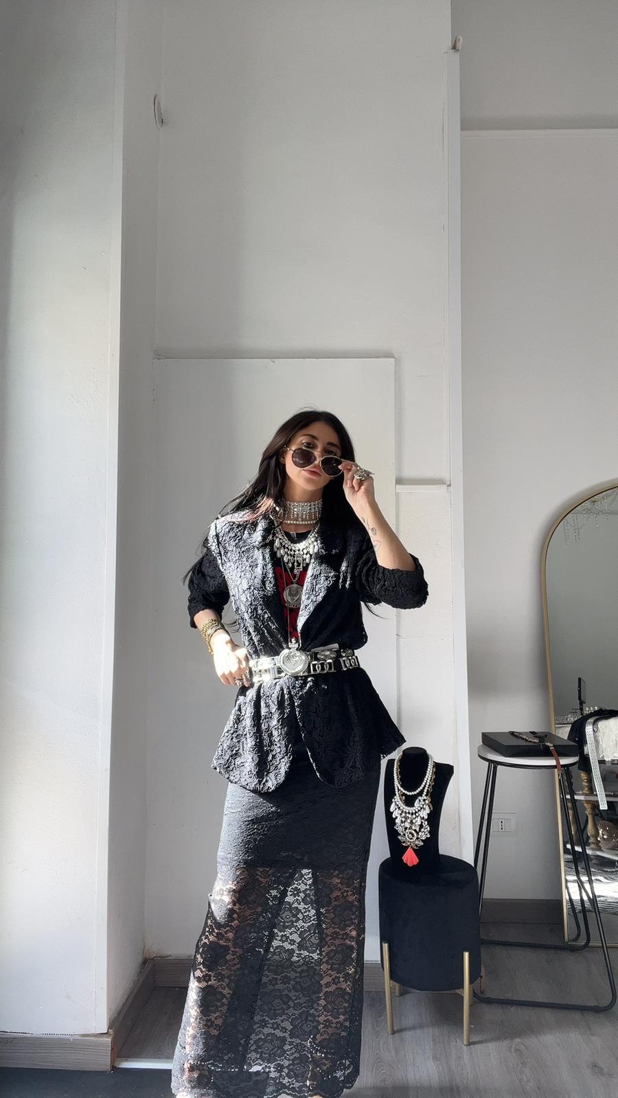 COORDINATO PIZZO NERO