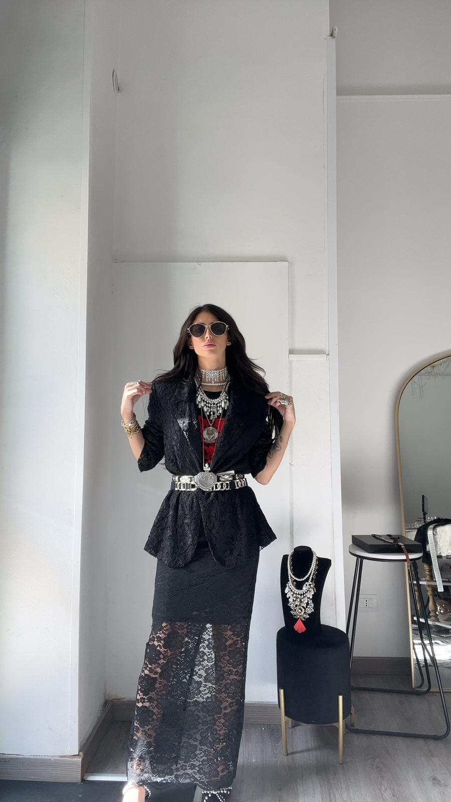 COORDINATO PIZZO NERO