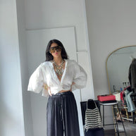 PANTALONE NERO SETATO