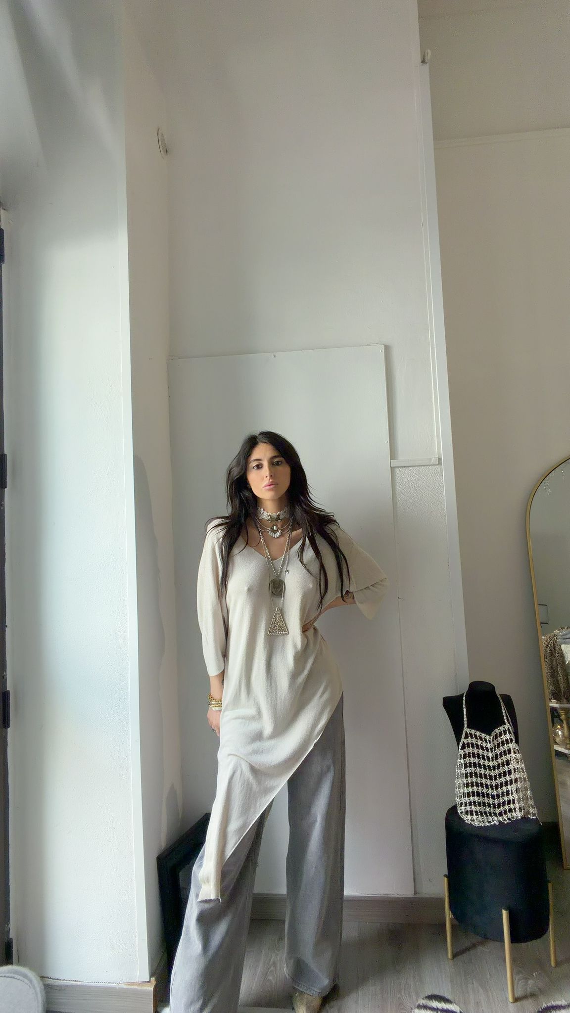 MAGLIA BEIGE FLOW