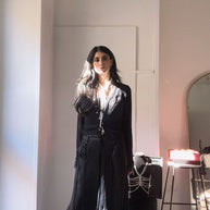 PANTALONE NERO FRANGE