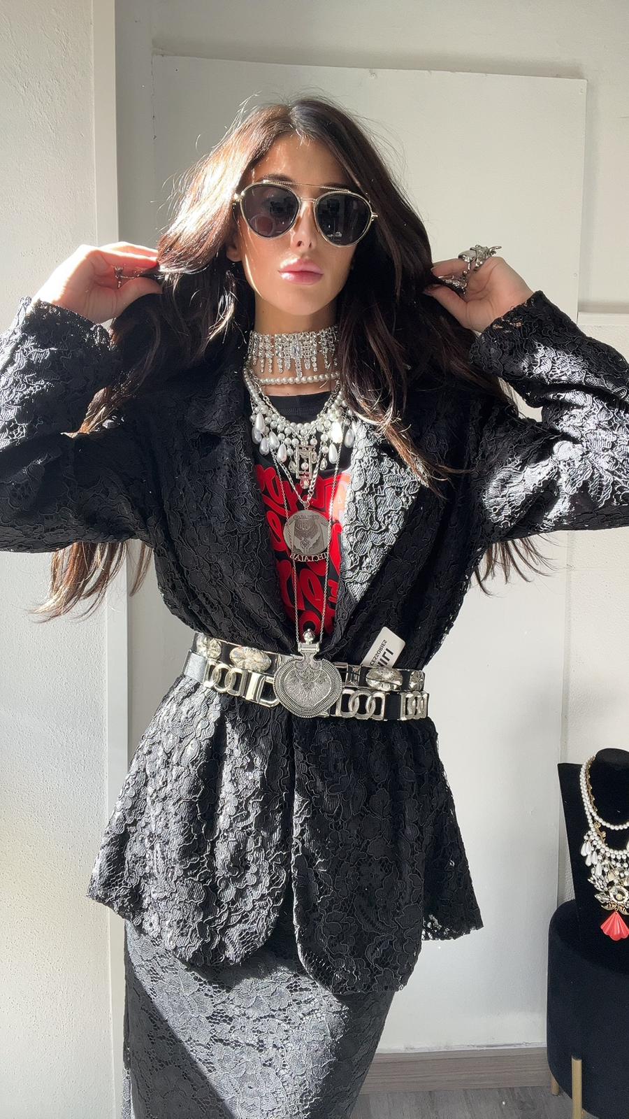 COORDINATO PIZZO NERO