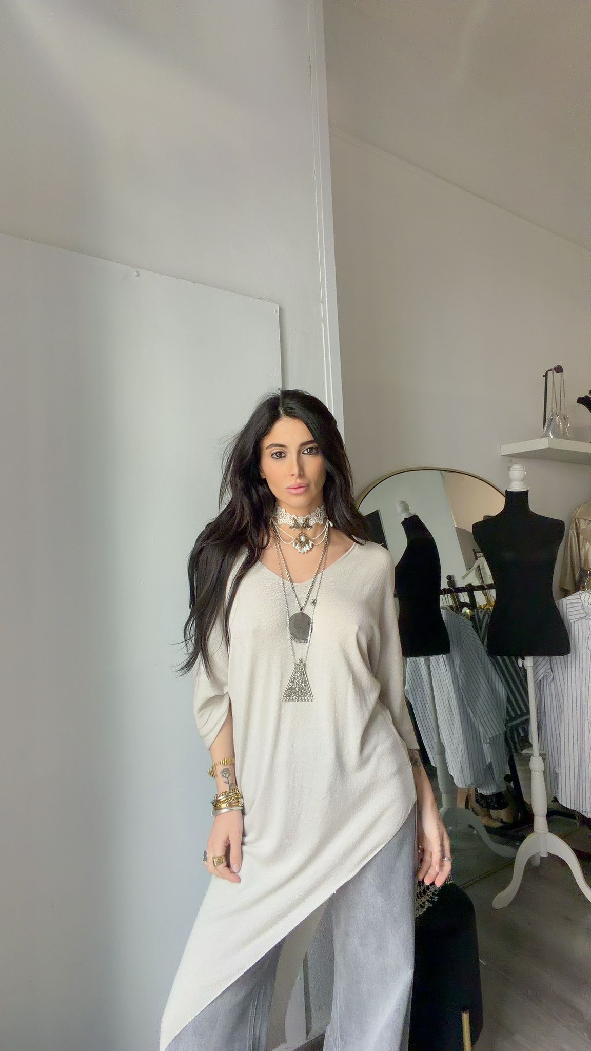MAGLIA BEIGE FLOW